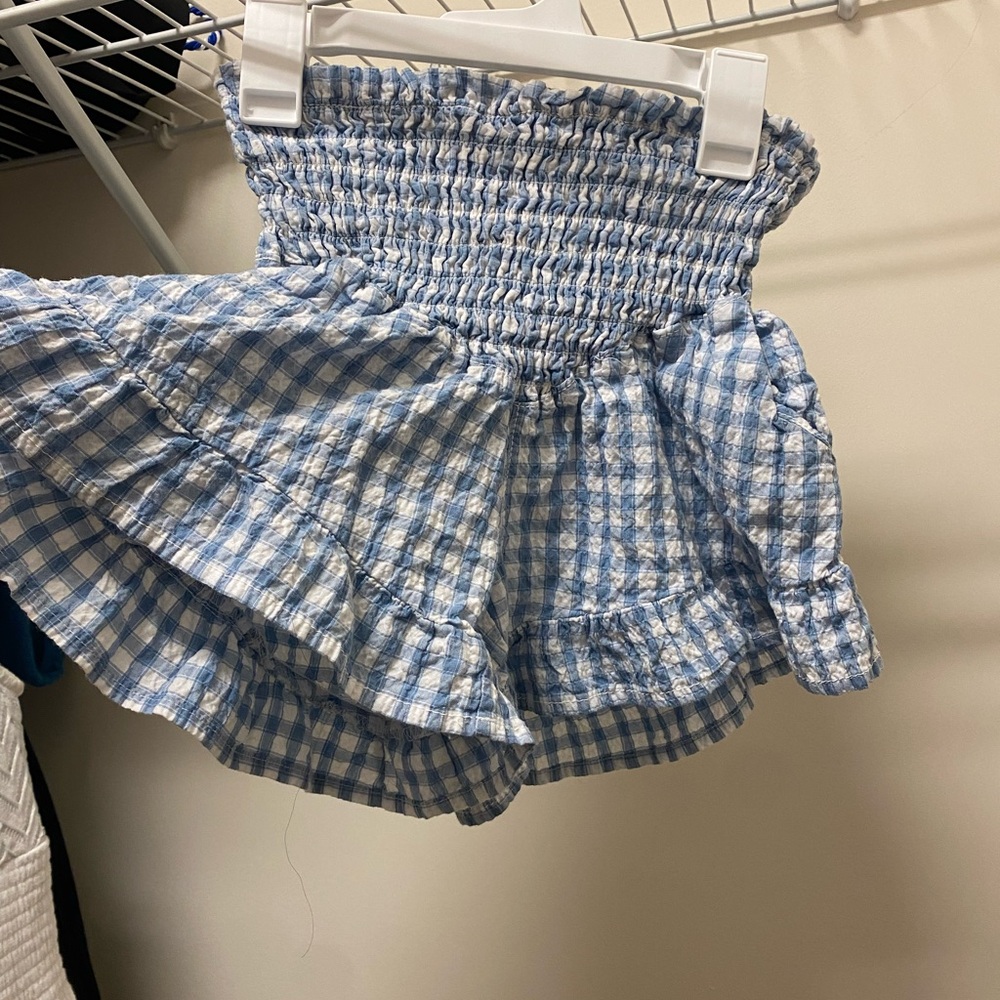 Blue ruffle shorts size:xs